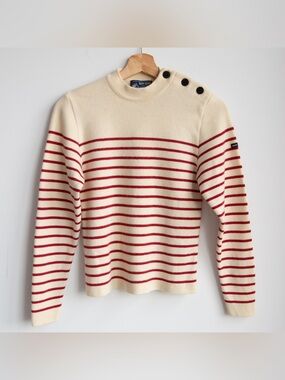Saint James Breton Sailor Sweater Made in France Woolmark Red Stripe XS